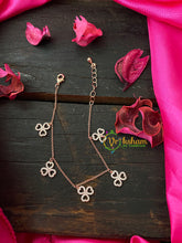 Rose Gold Daily Wear AD Stone Bracelet Chain-Heart Flower-G4149